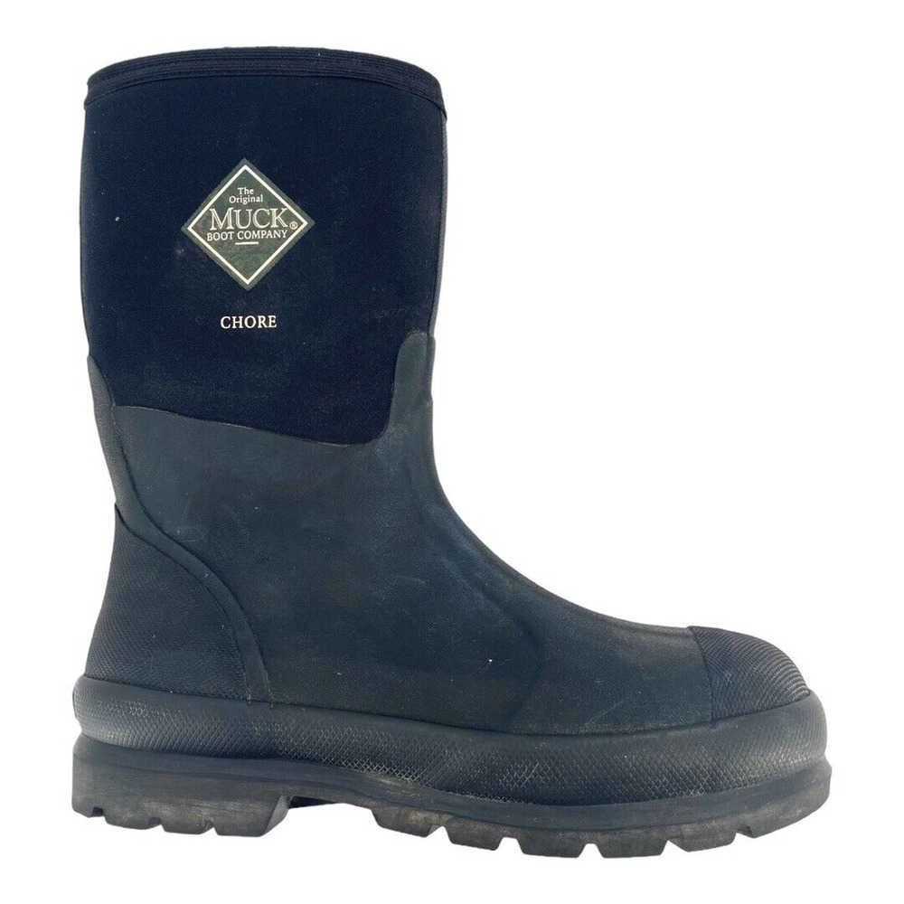 The Original Muck Boot Company Chore Mid Calf Black Soft Toe Muck Boots M7 W8